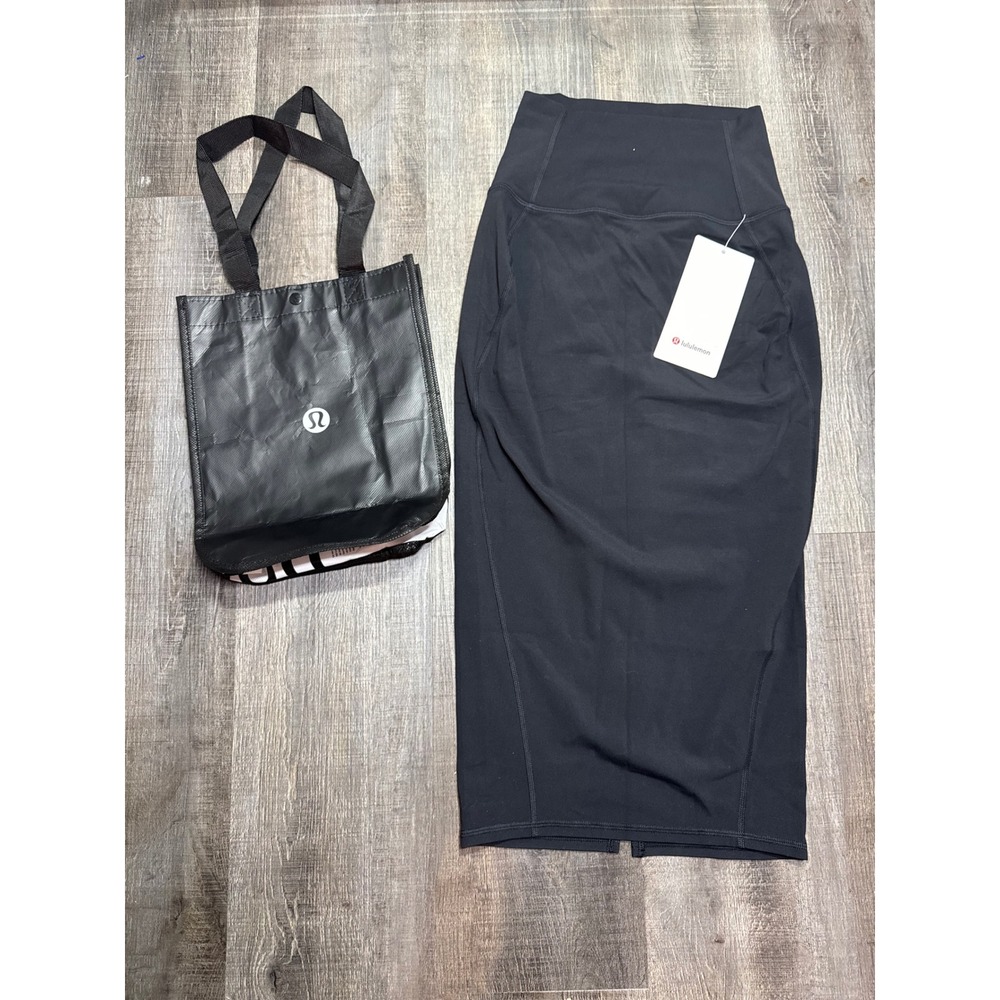 Lululemon Nulu Slim Fit HR Midi Skirt Black Size 2 LW8AH0S NWT
